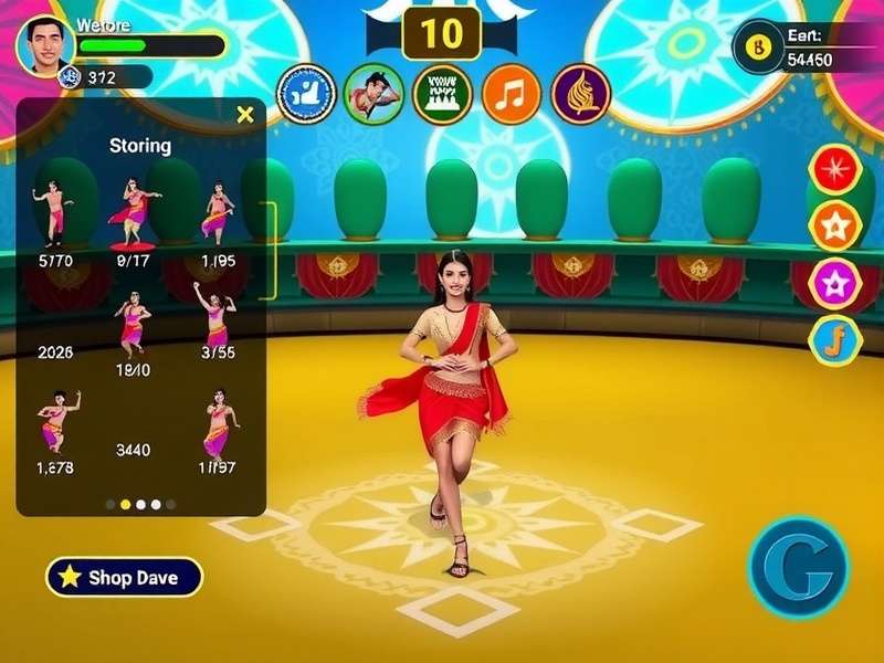 Desi Dance Dreams gameplay screenshot showing dance moves and scoring system